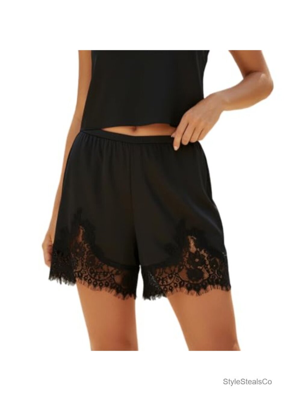 Lace Trim Satin Silk Shorts Y2K Slip Mini Coquette Bottoms